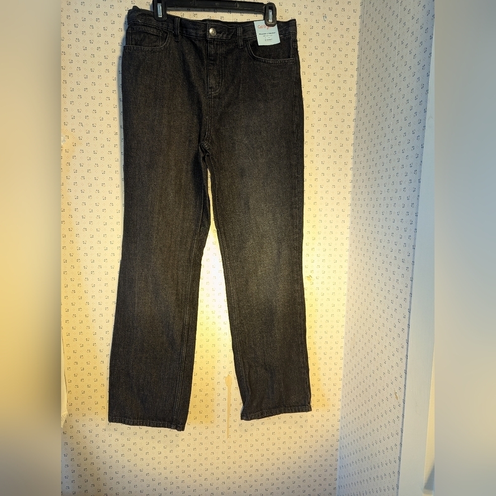 🖤 NWT 2 Pairs Cat & Jack Husky black jeans size 18,  both straight leg